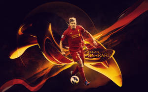 Steven Gerrard Fiery Football Player Wallpaper