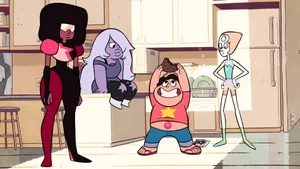 Steven Universe Characters Kitchen Room Wallpaper