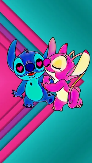 Stitch And Angel, A Beary Special Couple! Wallpaper