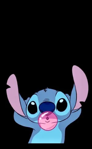 Stitch From Disney Blowing Bubblegum Wallpaper