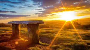Stone Monolith Sunrise Wallpaper