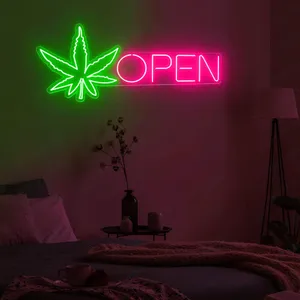 Stoner Bedroom Neon Lights Weed Aesthetic Wallpaper