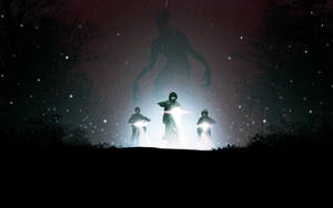 Stranger Things Boys And Demogorgon Wallpaper