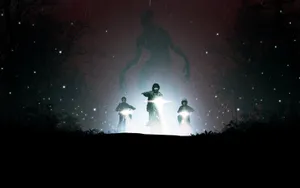 Stranger Things Boys And Demogorgon Wallpaper