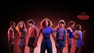 Stranger Things Eleven And Others Netflix Poster Wallpaper