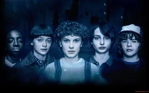 Stranger Things Eleven And The Gang Wallpaper