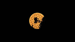 Stranger Things Waffle Moon And Bicycle Wallpaper