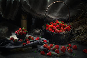 Strawberries In Abandoned Old Room Wallpaper