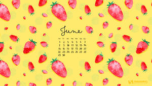 Strawberries June Calendar Wallpaper