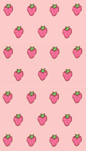 Strawberry Aesthetic Iphone Screen Wallpaper