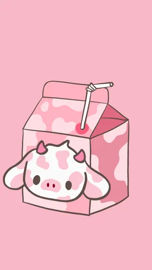 Strawberry Cow On Milk Carton Wallpaper