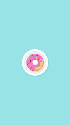 Strawberry Doughnut Minimalist Iphone Wallpaper