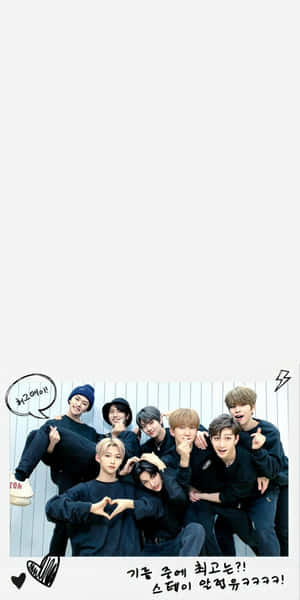 Stray Kids Group Pose Fun Wallpaper