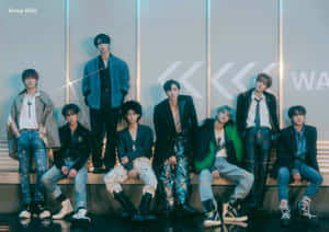 Stray Kids Group Pose Modern Backdrop Wallpaper