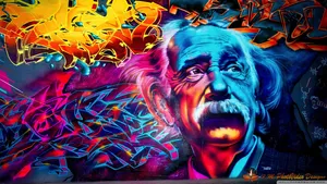 Street Art Of Albert Einstein Wallpaper