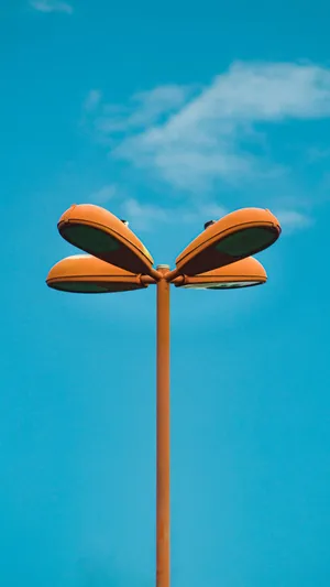 Street Light In Orange And Teal Wallpaper