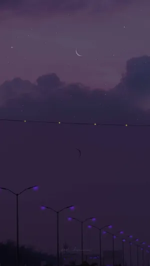 Street Light Moon Wallpaper