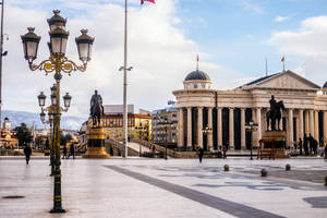 Street Lights In North Macedonia Wallpaper