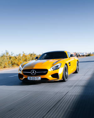 Striking Bright Yellow Amg Gtr Impressing With Sophistication Wallpaper