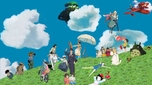 Studio Ghibli Characters Having Fun Wallpaper