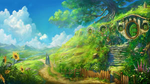 Studio Ghibli Enchanting House Wallpaper
