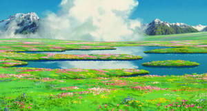Studio Ghibli Howl's Garden Wallpaper