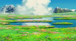 Studio Ghibli Howl's Garden Wallpaper