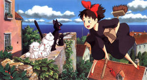 Studio Ghibli Kiki And Jiji Wallpaper
