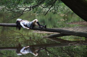 Studying In A Lake Wallpaper