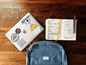 Studying On Desk With Laptop Wallpaper