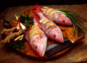 Stuffed Red Snapper Fish Dish Wallpaper