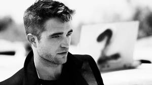 Stunning Greyscale Robert Pattinson Wallpaper