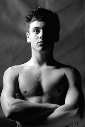 Stunning Greyscale Tom Daley Wallpaper
