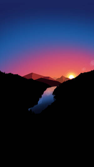 Stunning Landscape Captured On Oled Phone Screen Wallpaper