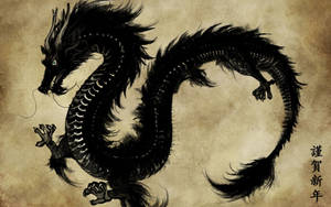 Stunning Minimalist Japanese Dragon Desktop Wallpaper Wallpaper