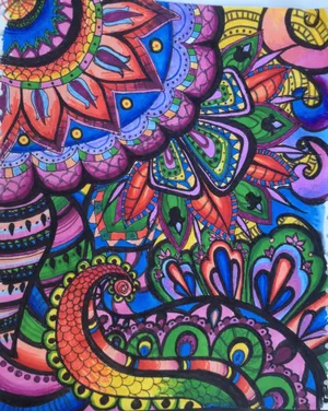 Stunning Stained Glass Artwork Created With Permanent Markers Wallpaper