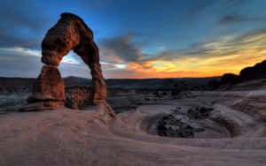 Stunning Sunset At Delicate Arch, Utah Wallpaper