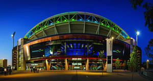 Stunning Twilight View Of Adelaide Oval Stadium Wallpaper