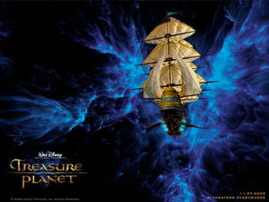 Stunning Visualization Of R.l.s Legacy In Blue Aura From Treasure Planet Wallpaper
