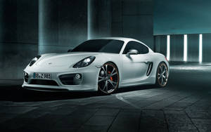 Stunning White Porsche Cayman S Wallpaper