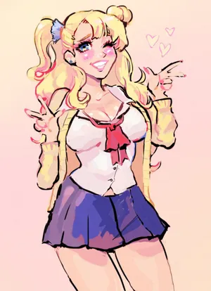 Stylish Gyaru Girl Posing Outdoors Wallpaper