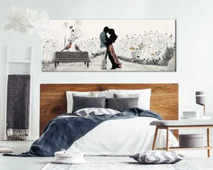Stylish Man Cave Bedroom With Wooden Headboard Wallpaper
