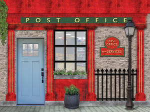 Stylish Red Post Office Wallpaper