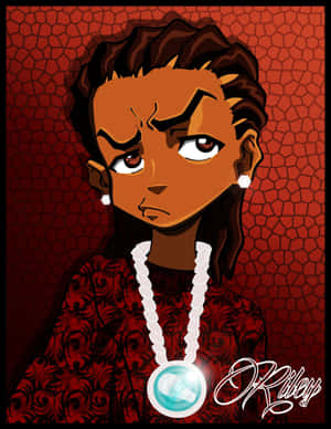Stylized Riley Freeman Illustration Wallpaper