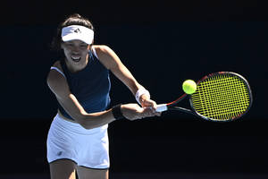 Su-wei Hsieh Hitting Tennis Ball Wallpaper