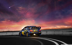 Subaru Wrx Under Beautiful Sky Wallpaper