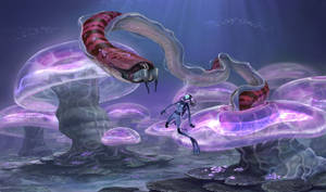 Subnautica Crabsnake Jellyshroom Hd Wallpaper