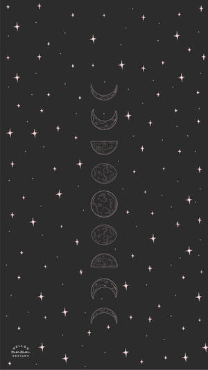 Subtle Vertical Moon Phases Wallpaper