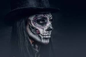 Sugar Skull Person With Tophat Wallpaper