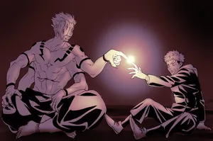 Sukuna And Yuji Making A Pact Wallpaper